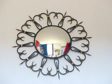 Load image into Gallery viewer, OMG RARE Mid-Century French Round Iron Framed Convex Mirror 1950
