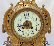 Load image into Gallery viewer, 22" XXL Gorgeous Antique French Bronze Lion Clock 19TH Paris movement Gothic