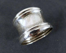 Load image into Gallery viewer, Antique French Sterling Silver Napkin Ring Guilloche Style Cartouche 19th