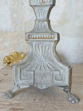 Load image into Gallery viewer, 23" Pair of Large 19th century French Church Candlesticks - Brass & Grey Patina