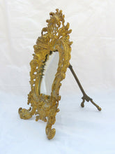 Load image into Gallery viewer, ANTIQUE 19TH FRENCH GILT BRONZE DRESSING TABLE MIRROR PUTTI CHERUB Napoleon III