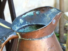 Load image into Gallery viewer, 19TH Century Gorgeous Antique French Copper Watering Can / Rustic Garden
