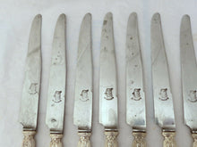 Load image into Gallery viewer, Antique French LouisXVI 12pc Dinner Knife Set Sterling Silver & Ebony Steel 19TH