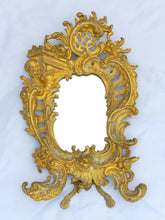 Load image into Gallery viewer, ANTIQUE 19TH FRENCH GILT BRONZE DRESSING TABLE MIRROR PUTTI CHERUB Napoleon III
