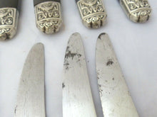 Load image into Gallery viewer, Antique French Sterling Silver Collar Ebony Handle 24pc Table Dessert Set 1880