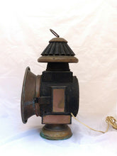 Load image into Gallery viewer, 19TH Antique XL Large Train locomotive Copper oil front Lamp Lantern headlight
