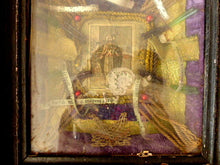 Load image into Gallery viewer, Superbe RARE ancien cadre reliquaire XIXème Saint paperolle cachet cire 1