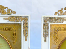 Load image into Gallery viewer, Antique PAIR French Bronze Photo Miniature Portrait Frame Sphynx Appliques 19TH
