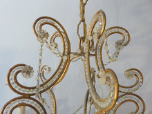 Load image into Gallery viewer, Antique Vintage Macaroni Beaded Murano Drops Chandelier Italian Purple drops