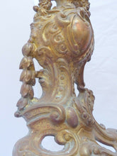 Load image into Gallery viewer, 21"HUGE French Antique Ormolu Bronze Pair Andirons Furniture Pediment Mount 19TH