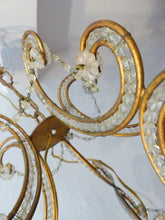 Load image into Gallery viewer, Antique Vintage Macaroni Beaded Murano Drops Chandelier Italian Purple drops