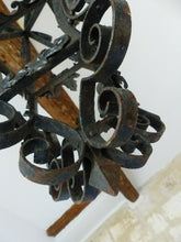 Load image into Gallery viewer, 30" XL French Lantern Gothic Castle Tole Iron Late 19TH Chandelier Ceiling