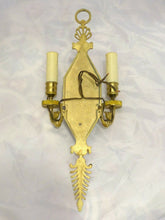 Load image into Gallery viewer, 16" Large Antique French Empire Style Bronze Double Wall Lights "à l'antique"