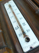 Load image into Gallery viewer, Antique French Black Forest Carved 29" Barometer & Thermometer Only for Deco