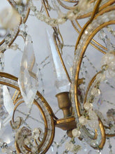 Load image into Gallery viewer, Antique Vintage Macaroni Beaded Murano Drops Chandelier Italian Purple drops