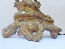 Load image into Gallery viewer, 21"HUGE French Antique Ormolu Bronze Pair Andirons Furniture Pediment Mount 19TH