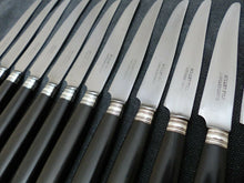 Load image into Gallery viewer, Antique French Set 24x knives Sterling Collar Table Dessert Ebony Handles 19TH