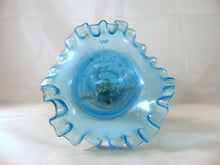 Load image into Gallery viewer, Antique Blue Enamel glass Baguier Jewelry Stand Napoleon III Era Vase Soliflore