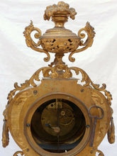 Load image into Gallery viewer, 22" XXL Gorgeous Antique French Bronze Lion Clock 19TH Paris movement Gothic