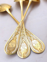 Load image into Gallery viewer, Antique French 18K Gold Vermeil Sterling Silver 13p Tea Set Teaspoons &amp; Tong Box
