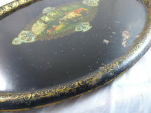 Load image into Gallery viewer, 28" Antique 19th C. French Victorian Hand Painted Tole Metal Toleware Oval Tray