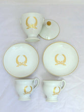 Load image into Gallery viewer, Superbe ancien Tête à tête Porcelaine de Paris Décor Empire doré Service à Café