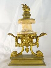 Load image into Gallery viewer, Ancienne Paire de Cassolettes XIXè Style LOUIS XVI Marbre et Bronze Doré 32cm