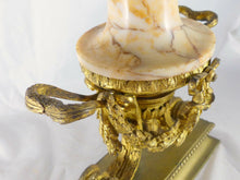 Load image into Gallery viewer, Ancienne Paire de Cassolettes XIXè Style LOUIS XVI Marbre et Bronze Doré 32cm