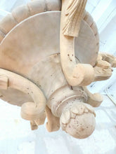 Load image into Gallery viewer, Large Antique Carved French Wood Gothic Chimera Chandelier 4 Lights Griffin 1900