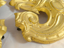 Load image into Gallery viewer, SERIE 4 ORNEMENTS XIXème LAITON Doré - LARGE SET OF 4 ORNAMENT XIXth / 18x11 cm