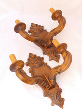 Load image into Gallery viewer, Vintage PAIR French Carved Wood Shell Rococo Wall Light Sconce Louis XV Rare