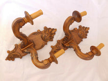Load image into Gallery viewer, Vintage PAIR French Carved Wood Shell Rococo Wall Light Sconce Louis XV Rare