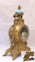 Load image into Gallery viewer, Superbe Pendule Ancienne Régule Doré Plaque Porcelaine SEVRES 19ème Horloge