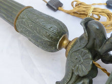 Load image into Gallery viewer, 18" Large Antique French Painted Spelter Lamp Empire style 1900 Lion Tripod