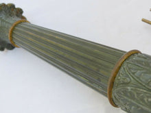 Load image into Gallery viewer, 18" Large Antique French Painted Spelter Lamp Empire style 1900 Lion Tripod