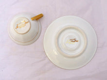 Load image into Gallery viewer, Set 8x Moka Cup Empire Gilded Palmettes by Limoges Porcelain Wine Red & Cream
