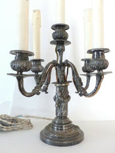 Load image into Gallery viewer, Gorgeous 19th Antique Candelabra Silverplated Bronze Louis XVI style - 5 lights
