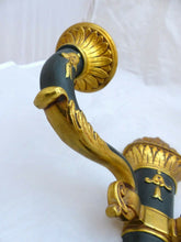 Load image into Gallery viewer, Antique PAIR French Empire Wall Light Sconce 2 Lights Torch Gilded Bronze 1930