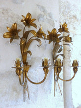Load image into Gallery viewer, Gorgeous Gilded Brass Wall Light Sconce 70's Regency Mid Century HANS KOGL style