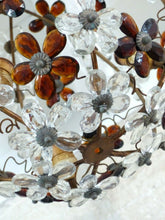 Load image into Gallery viewer, XXL 16" RARE PAIR Ceiling Chandelier Prisms Flowers Maison Bagues Style 1930