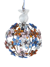 Load image into Gallery viewer, Gorgeous Vintage Ball Ceiling Chandelier Prisms Flowers Maison Bagues Style 1980