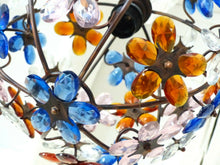 Load image into Gallery viewer, Gorgeous Vintage Ball Ceiling Chandelier Prisms Flowers Maison Bagues Style 1980