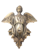 Load image into Gallery viewer, 19TH Gorgeous antique Winged Angel Putti Statue Salvage Silverplated Bronze 9&quot;
