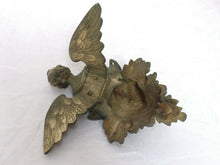 Load image into Gallery viewer, 19TH Gorgeous antique Winged Angel Putti Statue Salvage Silverplated Bronze 9&quot;
