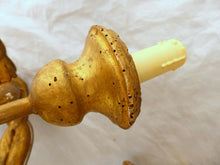 Load image into Gallery viewer, Gorgeous Italian PAIR Antique Gilded Gilded Wood Triple Wall light Sconce 1900