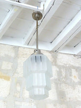 Load image into Gallery viewer, Gorgeous Antique French ART DECO Ceiling Suspension Chandelier 1930 Skyscraper