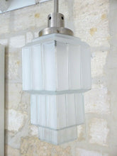 Load image into Gallery viewer, Gorgeous Antique French ART DECO Ceiling Suspension Chandelier 1930 Skyscraper