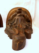 Load image into Gallery viewer, RARE Pair Huge 13&quot; Walnut Wood Carved Wall Console French Church Rococo Shell

