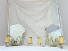 Load image into Gallery viewer, Antique Pair Italian Sconces Wall Light Murano Mirror 1930 Venitian Blown Glass