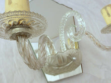 Load image into Gallery viewer, Antique Pair Italian Sconces Wall Light Murano Mirror 1930 Venitian Blown Glass